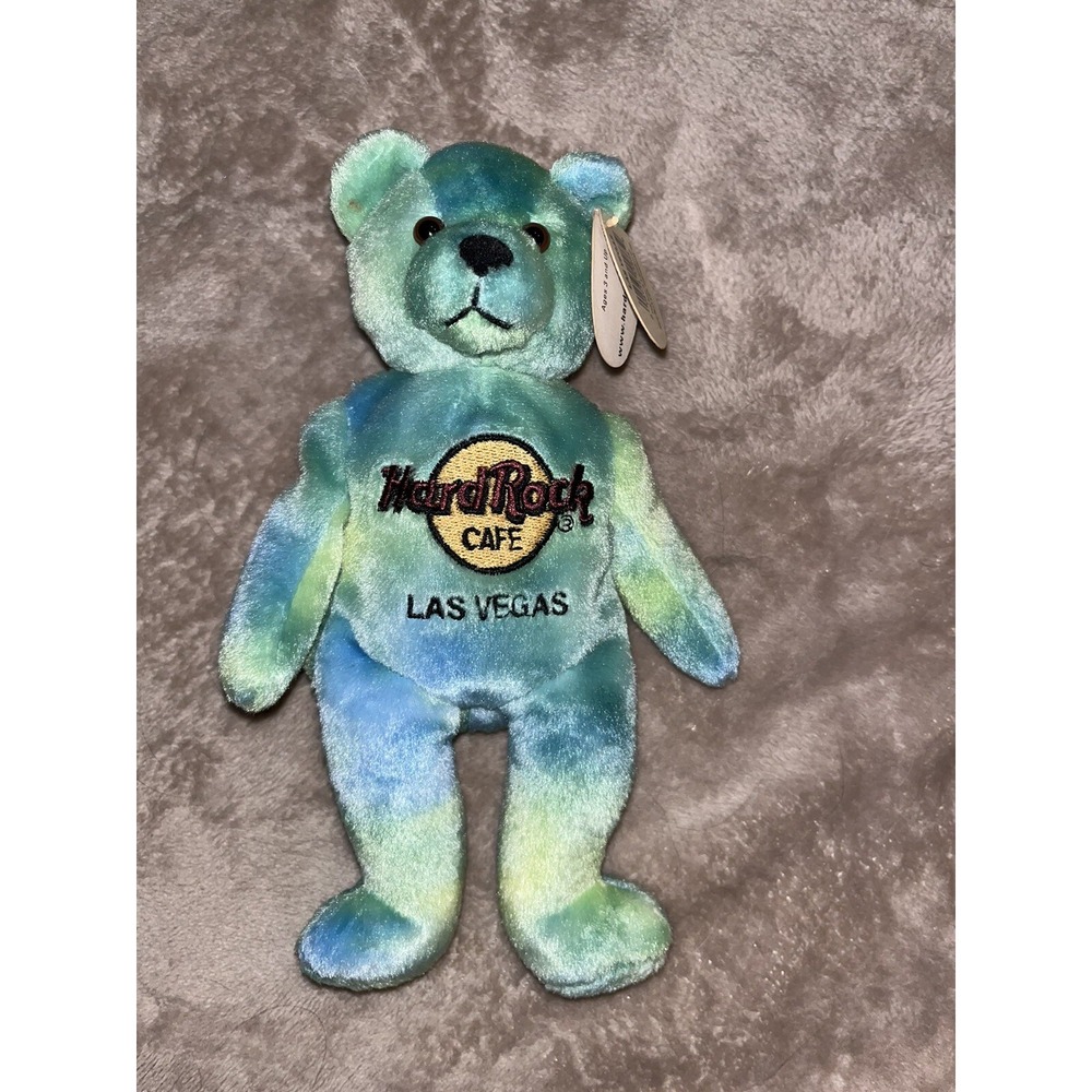 Hard Rock Cafe Las Vegas Monty Beara Tie Dye‎ Plush Collectible Bear 4 of 5 Blue